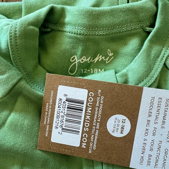 NWT Goumi Kids Matcha Baby Footie SZ 12-18mo Snug Fit Green Bamboo Zippy Sleeper - Picture 3 of 3